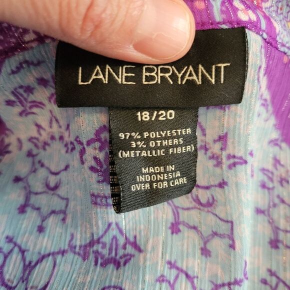 EC LANE BRYANT BOHO PEASANT TOP PAISLEY W/ SILVER THREADING SZ. 18/20 - Picture 6 of 6